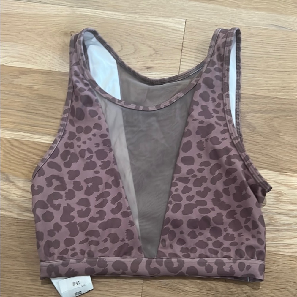 NWT! Varley Leopard Print Mesh Sports Bra